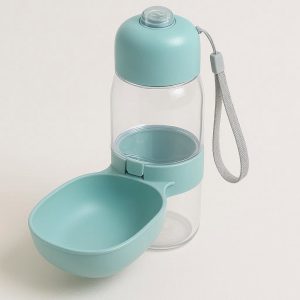 Portable Pet Water Bottle with Folding Bowl for Dogs and Cats On The Go