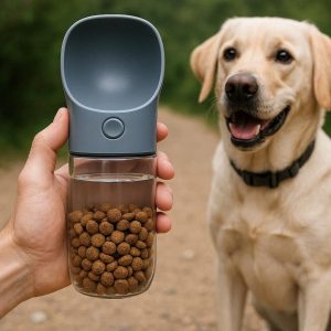 2 in 1 Dog Water Bottle and Food Container for Hiking and Travel